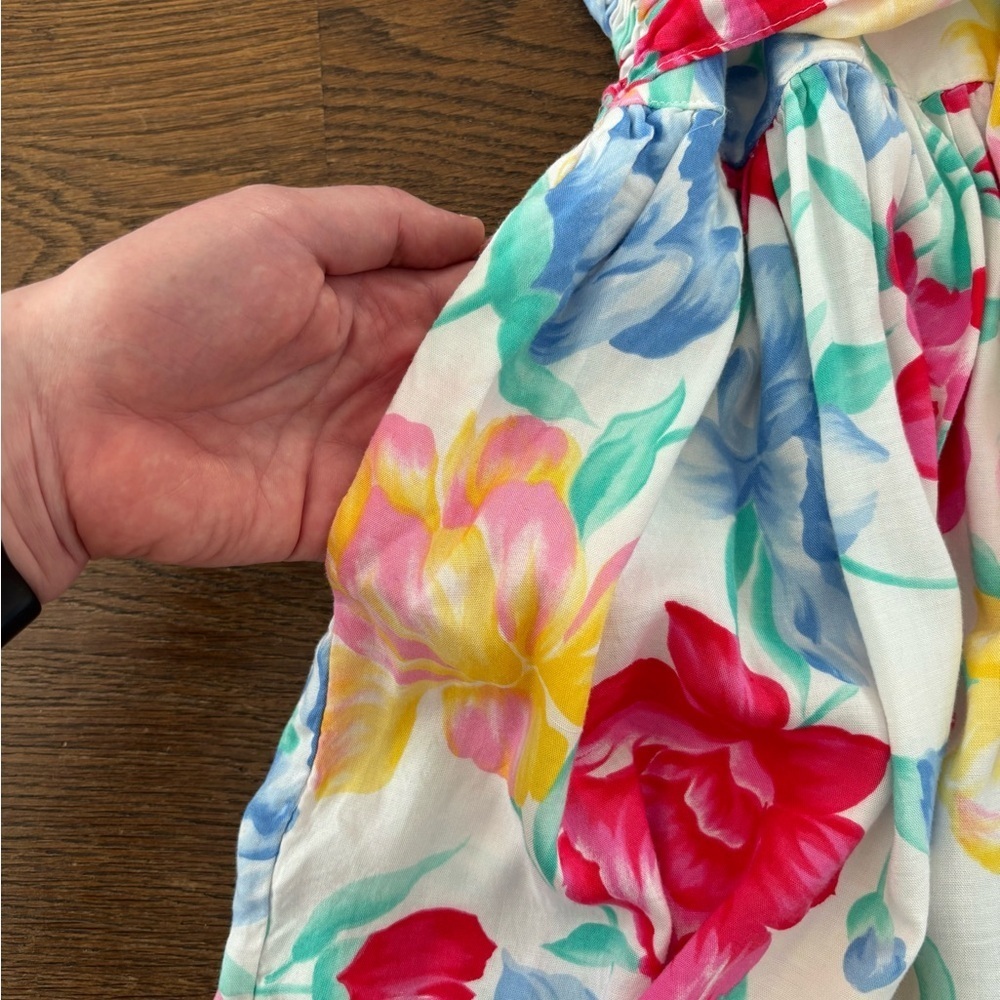 Vintage Floral Tie Waist Scoop Neck Midi Sundress - Picture 9 of 16